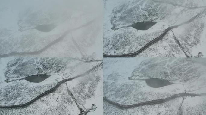 川西海子雪山4k航拍