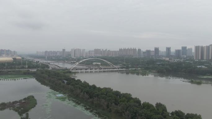 三门峡雨天航拍