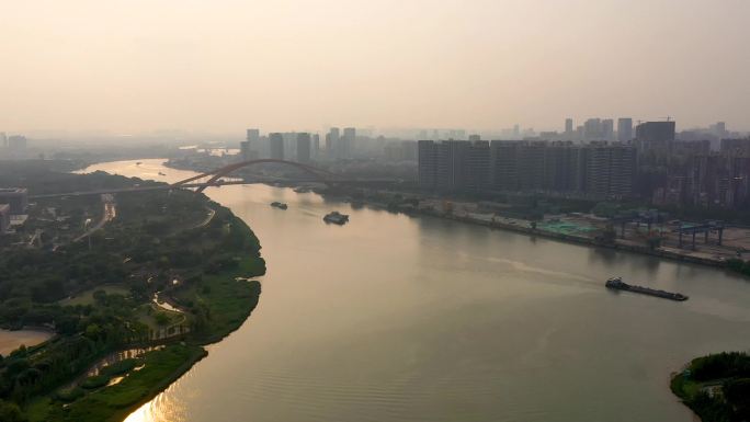 三龙湾东平水道东平大桥航拍4K