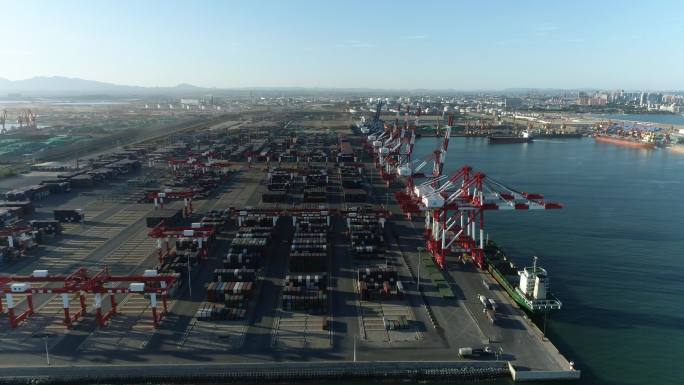 锦州港航拍港口码头（4K50帧）