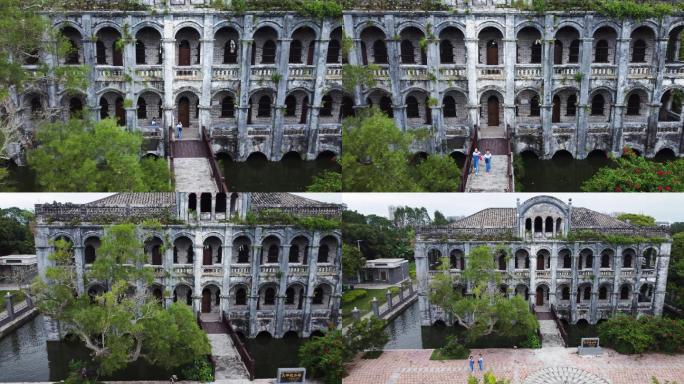 两位小学生在民国建筑英式别墅阁楼4K