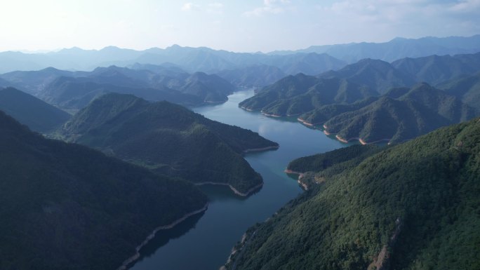 4k浙江衢州海岛水库风景航拍