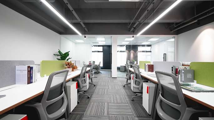 现代简洁风格敞开式办公室