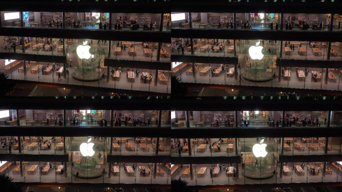 高清航拍 香港最网红苹果店夜景02