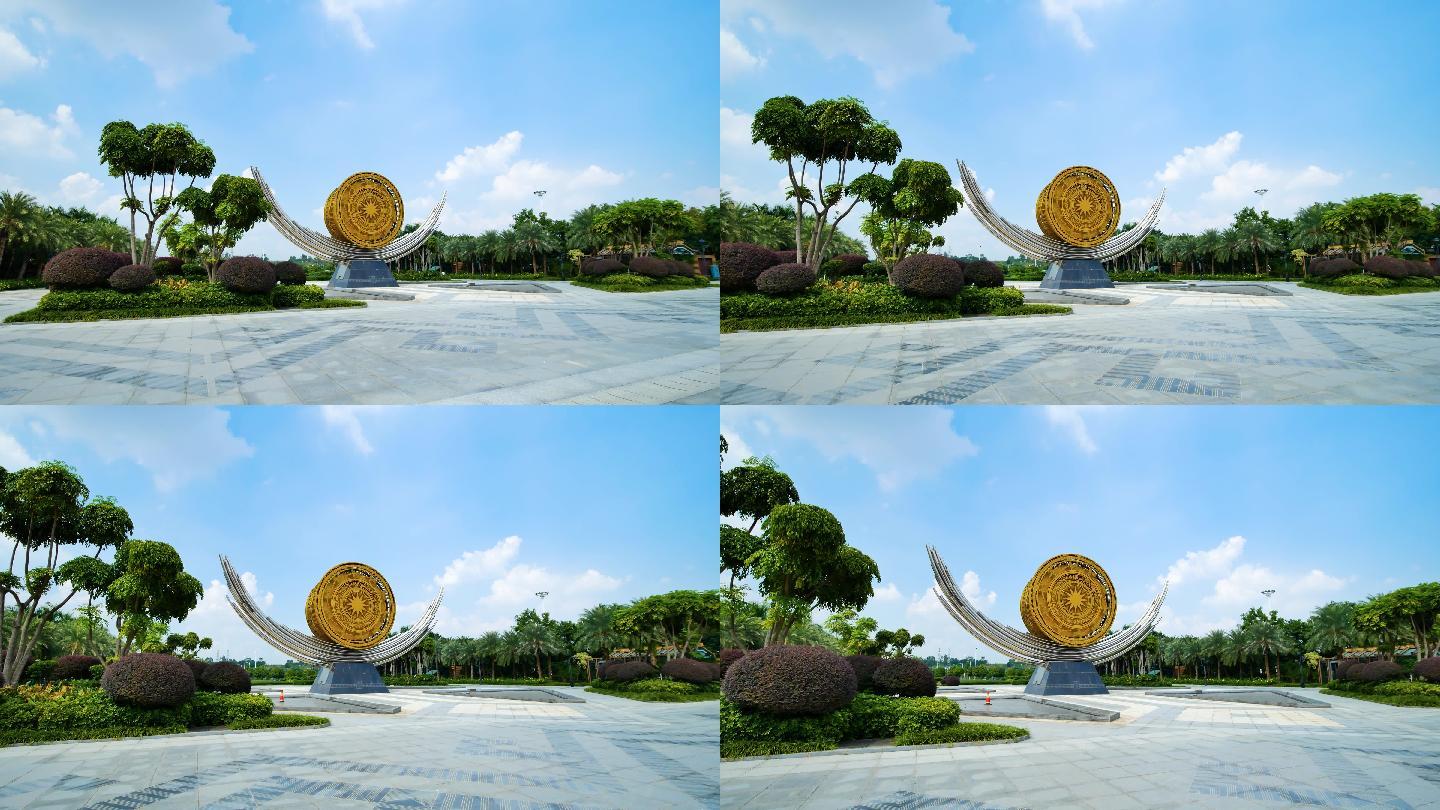 南宁东站广场铜鼓雕塑