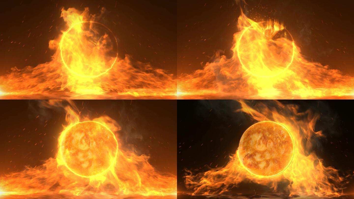 大火中烤烧饼电脑特效镜头