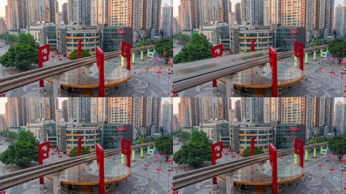 九龙坡区杨家坪步行街延时摄影