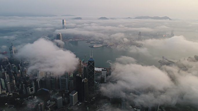 空中的云层云朵流云云海翻腾天空云层