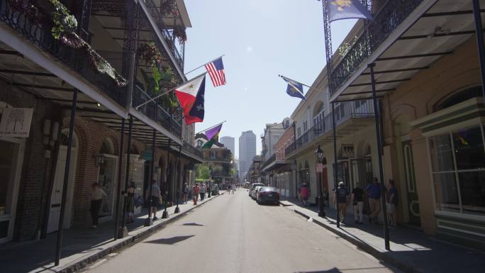 新奥尔良有传统建筑的街道