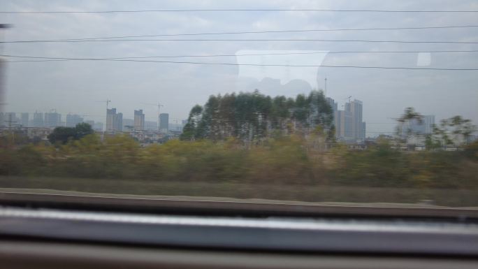 高铁动车窗外风景