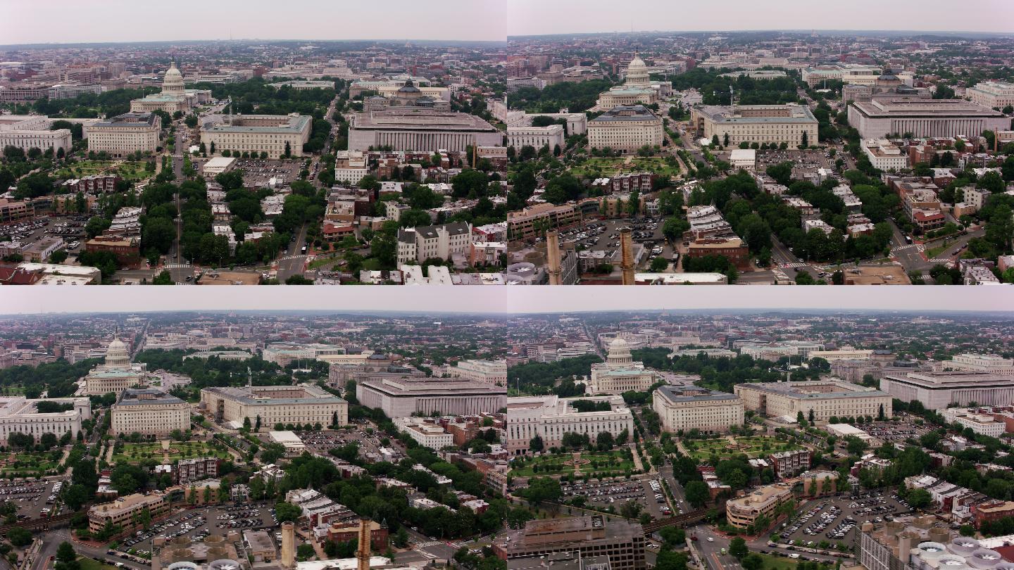 国会大厦的广角镜头。