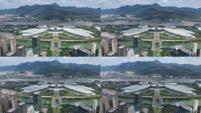 福州城市闽江海峡国际会展中心延时摄影风云
