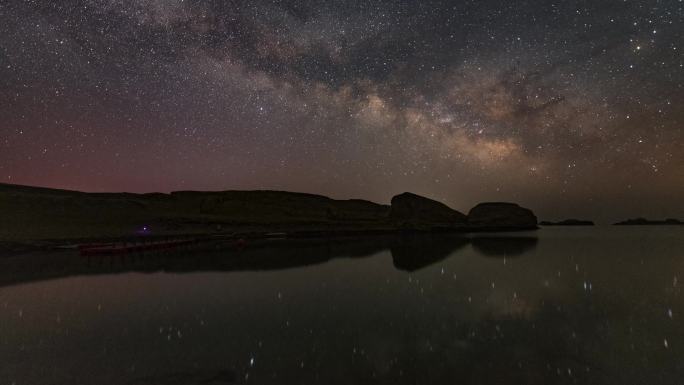 【正版素材】青海水上雅丹星空