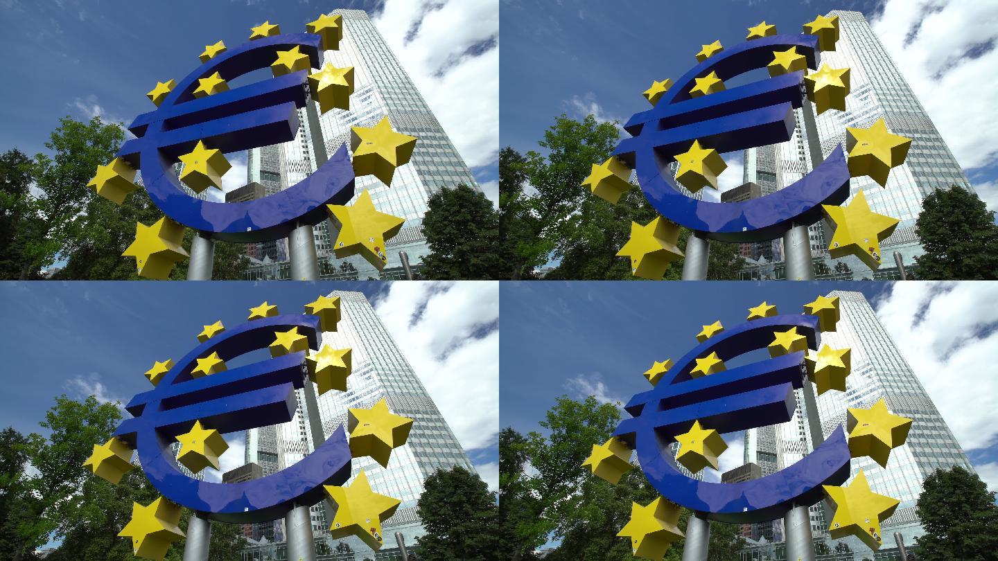 法兰克福的欧元标志