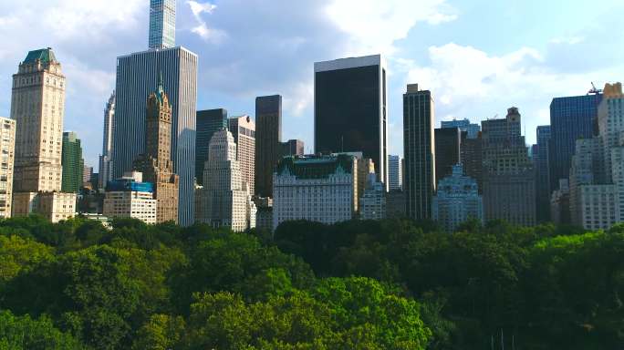 曼哈顿天际线与纽约市中央公园