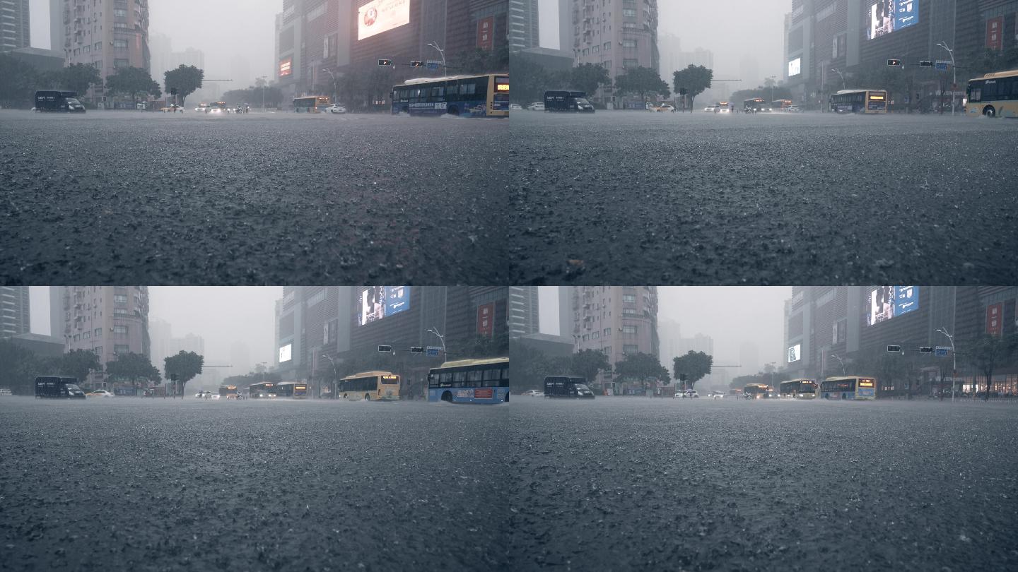 雨中城市街景-慢镜头