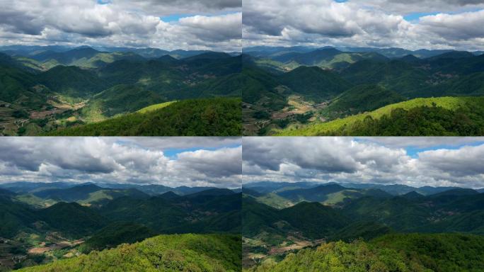 绿色山区沃野森林大山延时摄影