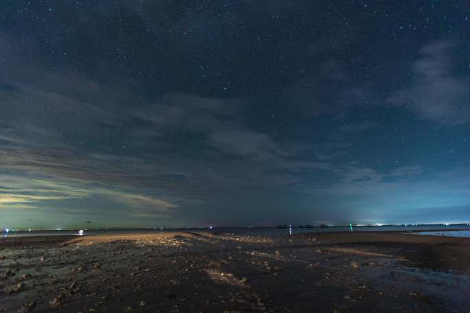 海滩星空延时