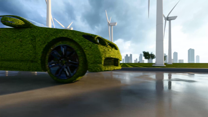 4K碳中和城市交通系统绿色出行新能源汽车