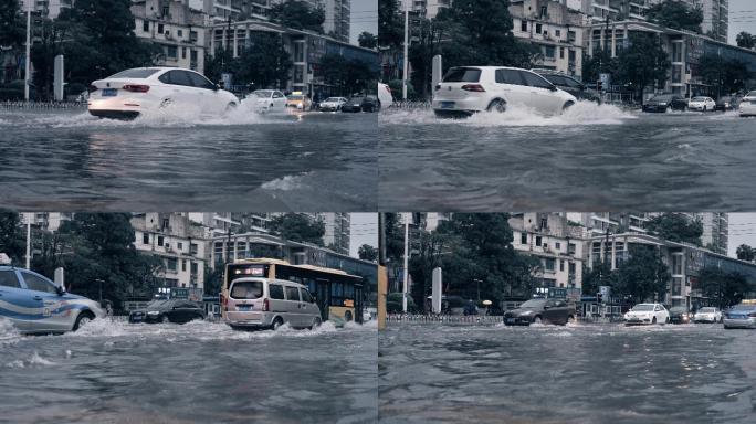 道路淹水-慢镜头