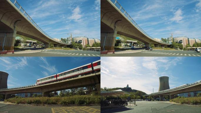 【4K】城铁穿梭首钢园-日景空镜