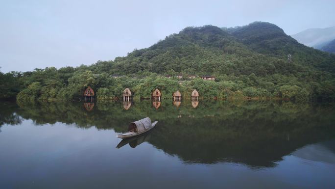 航拍建德富春开元芳草地乡村酒店