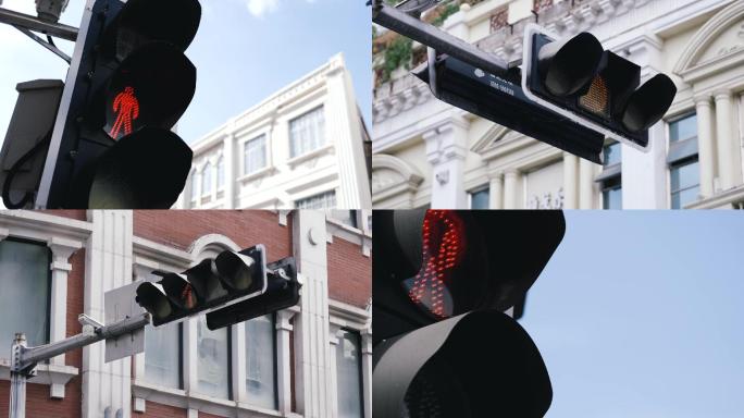 4k 红绿灯 合集 城市街景 交通指示灯