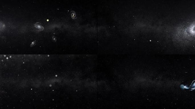 银河系星空抽象花朵星球循环视频素材