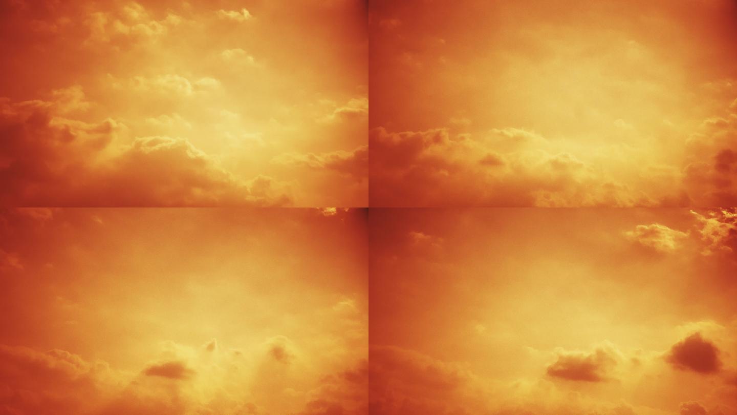 【HD天空】橙色奇幻云层橘色温暖治愈云梦