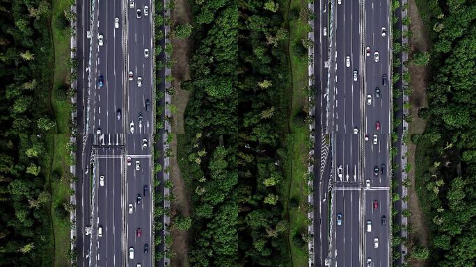 俯瞰城市内的道路