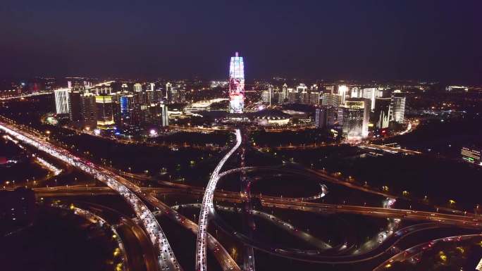 郑州大玉米CBD 夜景4K航拍