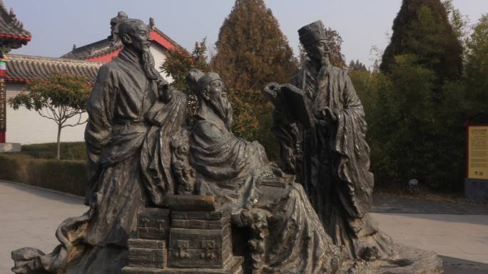 三苏纪念馆雕像父子三人