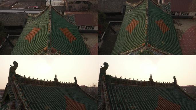 郏县文庙房顶绿瓦屋脊上的神兽