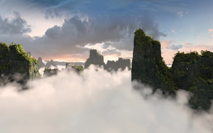 原创3D大气写实群山云雾场景