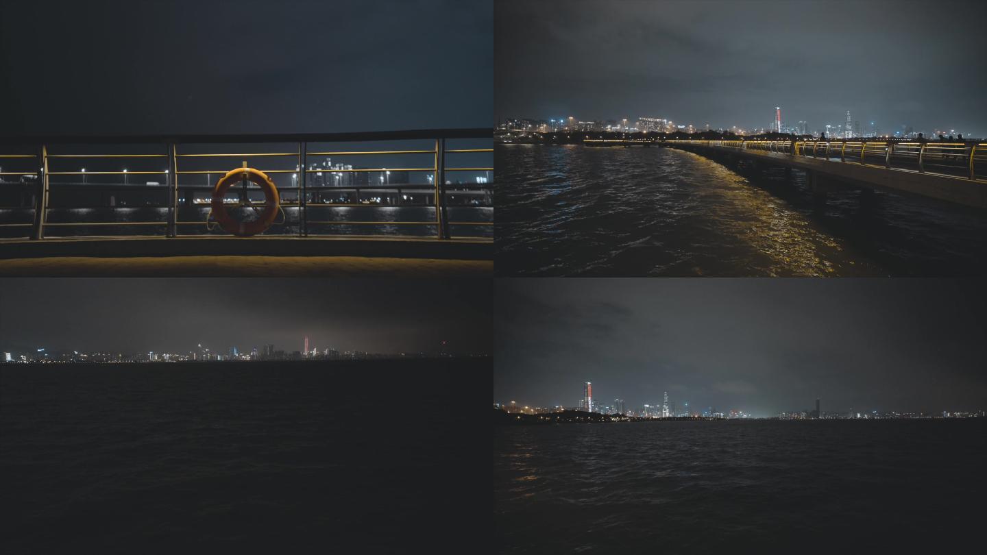 深圳湾 深港大桥 夜景