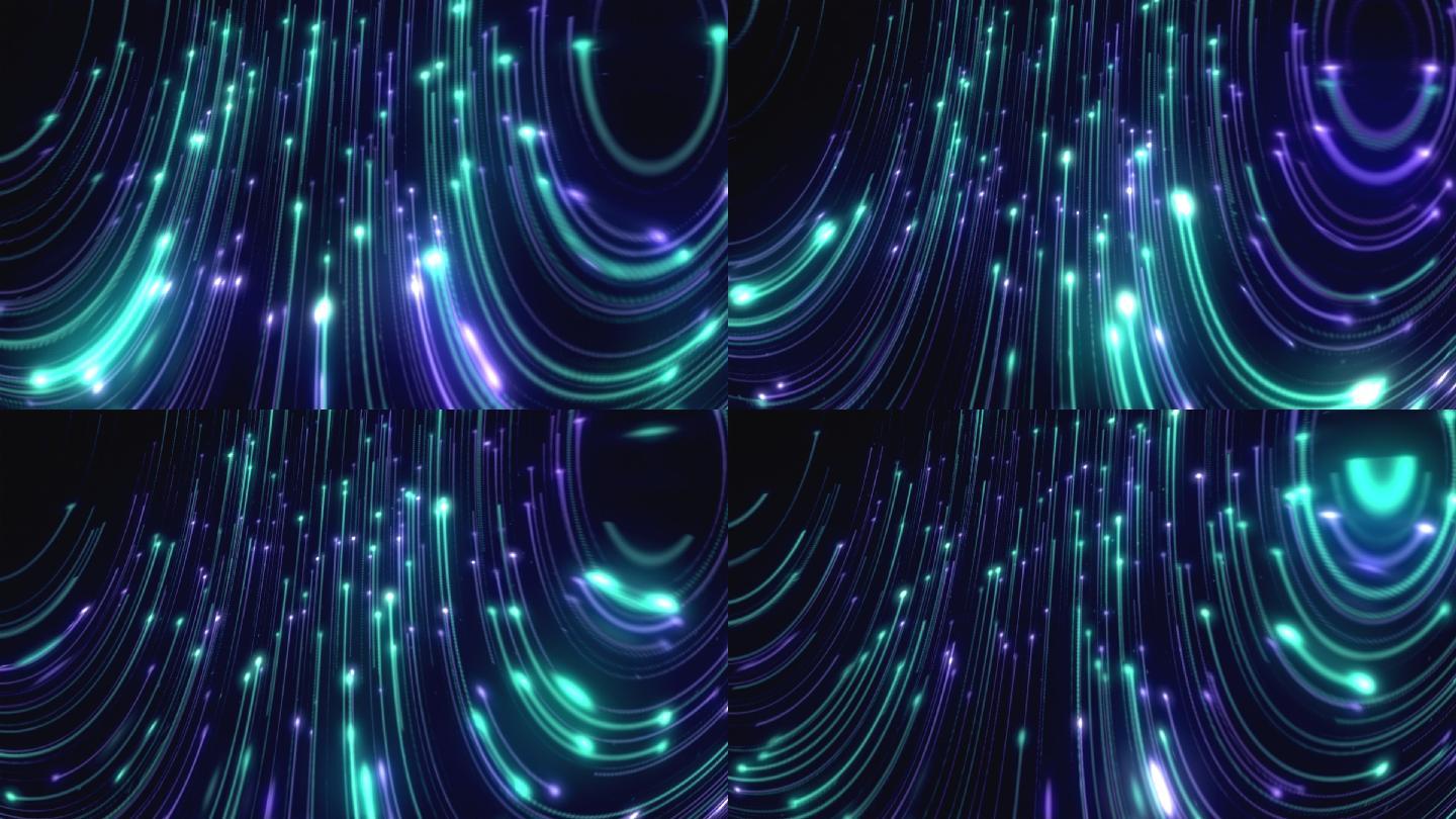 扭曲抽象炫彩光线粒子背景视频07