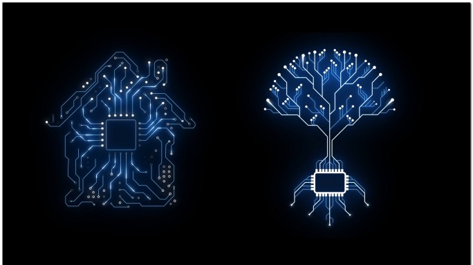 8款电路风格AI人工智能科技元素
