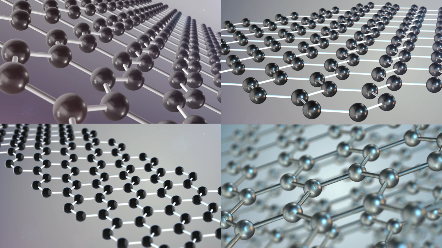 石墨烯新材料碳结构4K超清特写