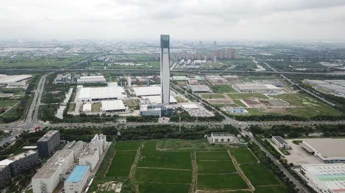 昆山吴淞江工业区航拍大景通力电梯