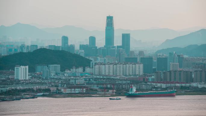 浙江台州椒江CBD延时摄影（长焦压缩）