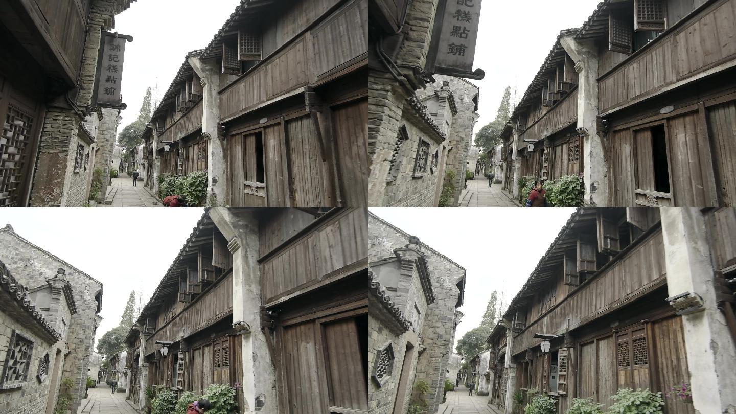乌镇街头传统古建筑实景拍摄画面