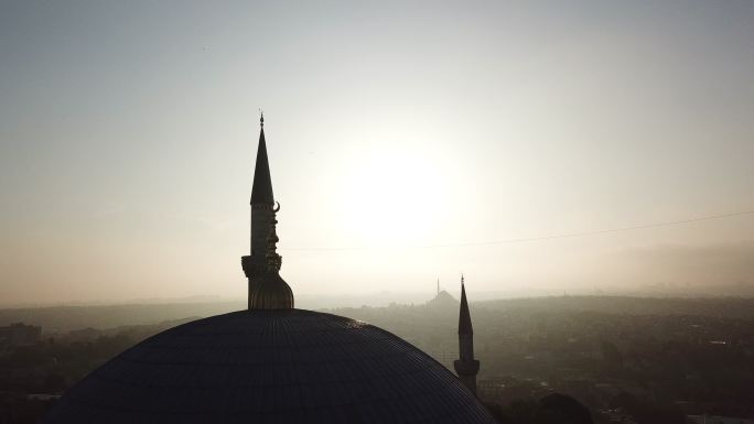 苏莱曼尼耶清真寺土耳其风光风景航拍地标