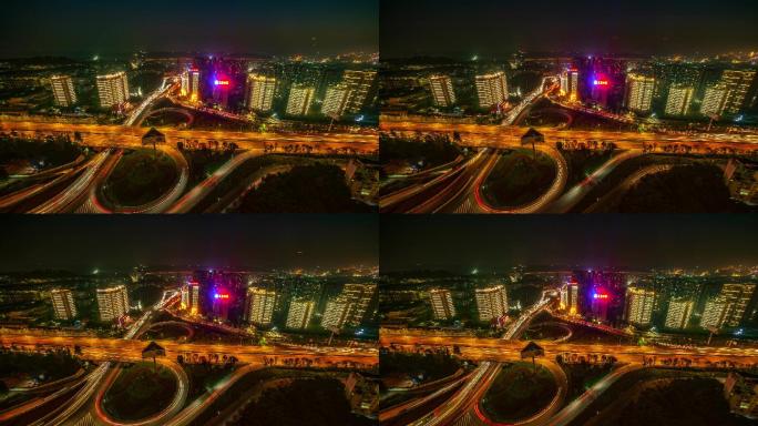 重庆渝北回兴立交 车流延时摄影