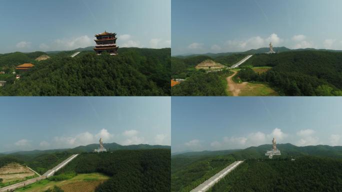 平顶山鲁山大佛佛泉寺航拍龙首峰