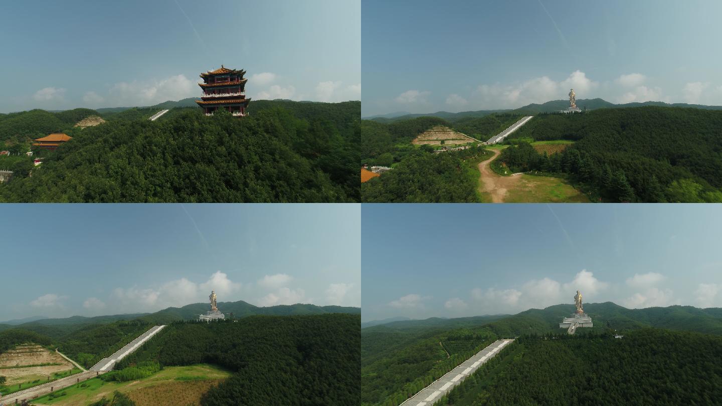 平顶山鲁山大佛佛泉寺航拍龙首峰