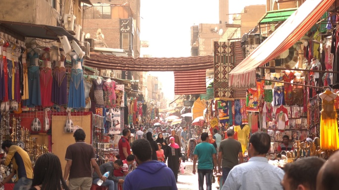 埃及开罗市的市场埃及文化购物城市景观