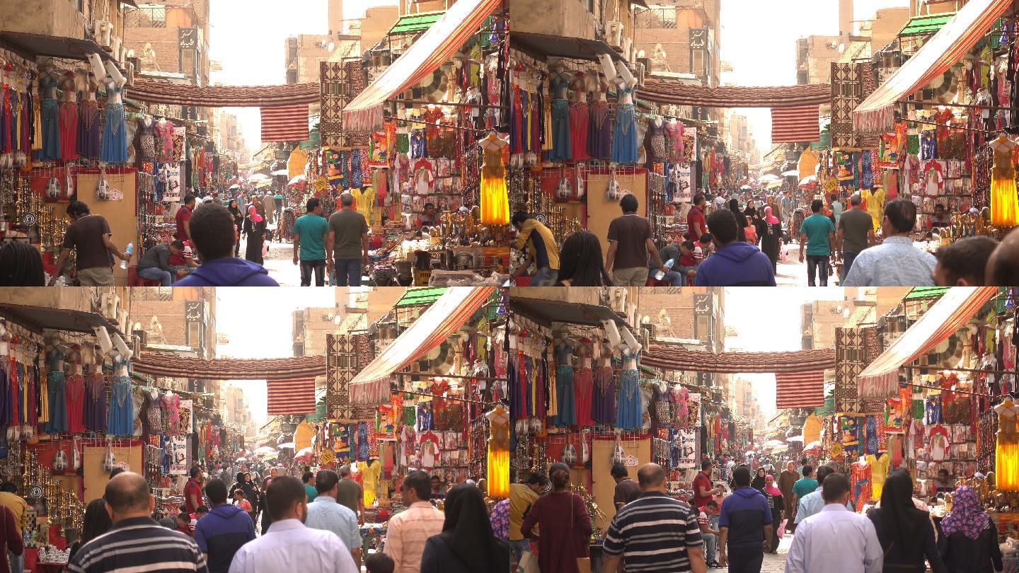 埃及开罗市的市场埃及文化购物城市景观