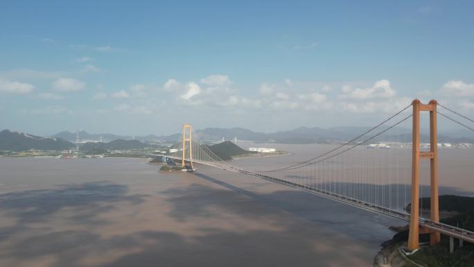 4K 舟山服务区 系堠门大桥 航拍