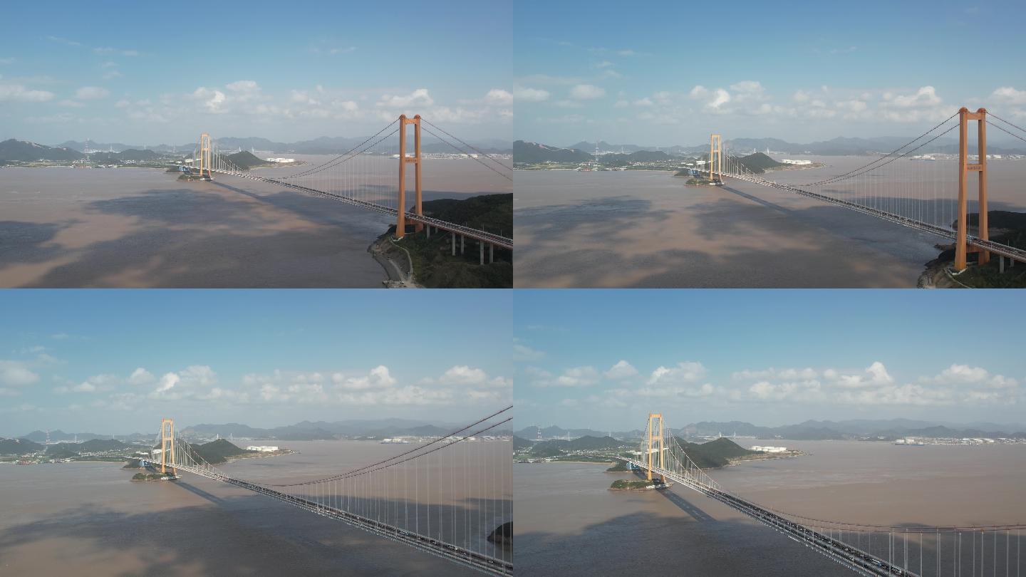 4K 舟山服务区 系堠门大桥 航拍