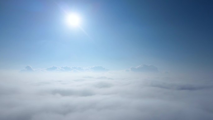 4K无人机航拍穿云平流层云海风景
